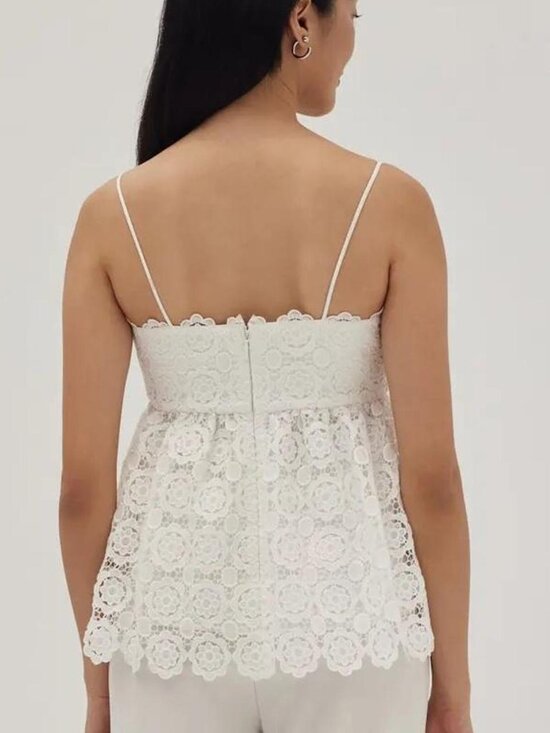 Jaclyn Lace Scallop Peplum Camisole